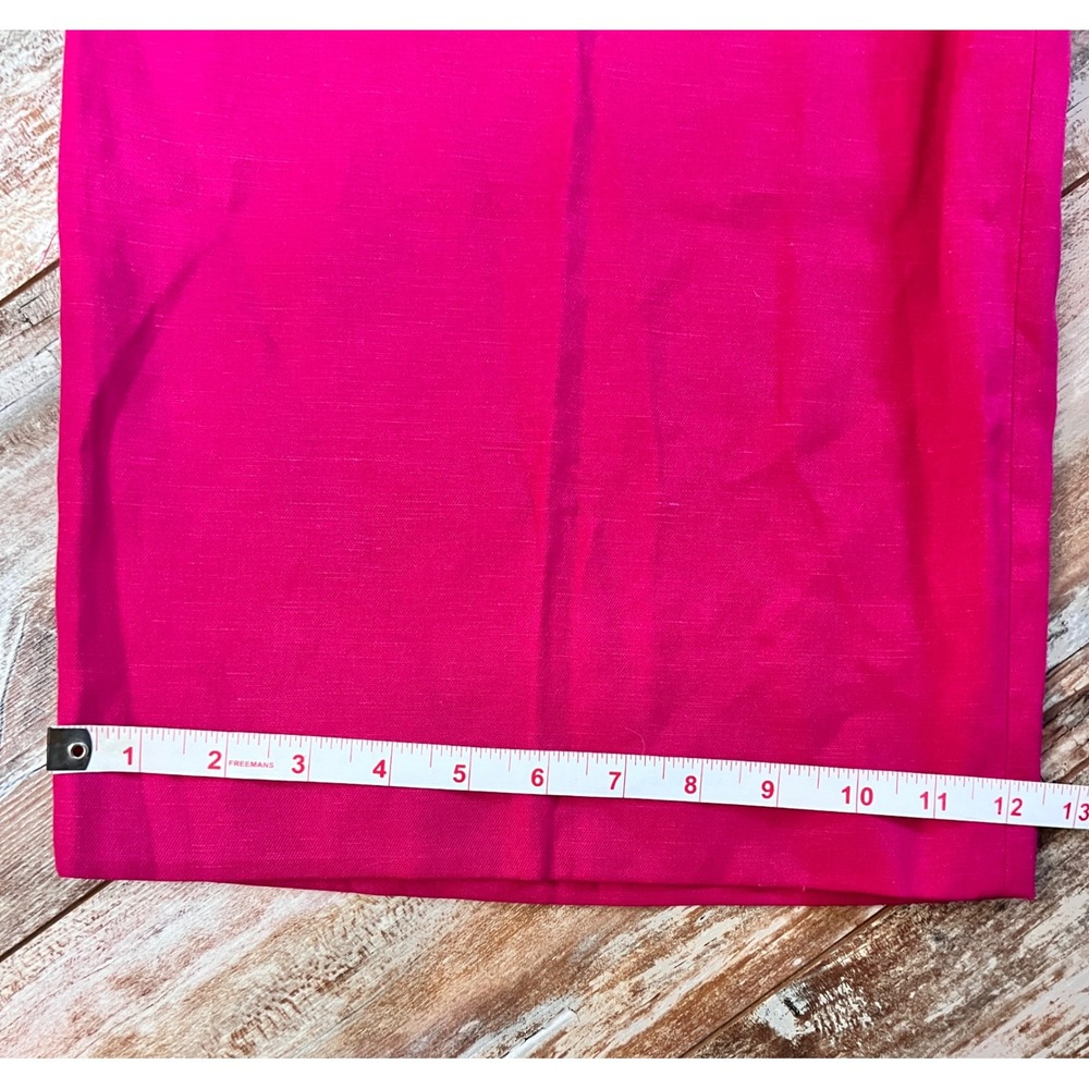 Express Wide Leg High Rise Trouser Pants Linen Blend Pink 4R NWT Barbiecore - Picture 10 of 12